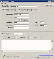 SiteShelter Online Backup for Web Sites screenshot